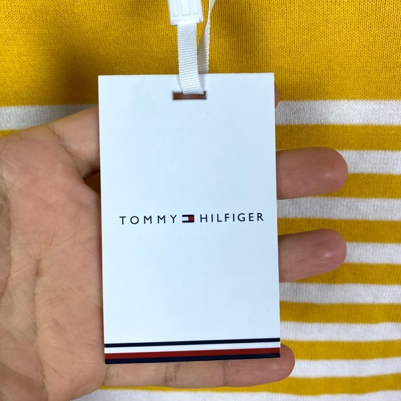 TOMMY HILFIGER Stripe Crewneck Sweater In Deep Maize Multi - Picture 10 of 11